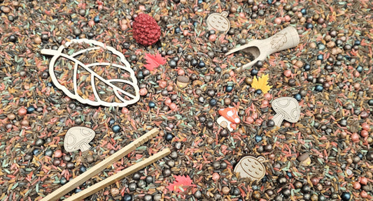SensoryFun - Pour and Play | Thema Herfst/Bos speelrijst set