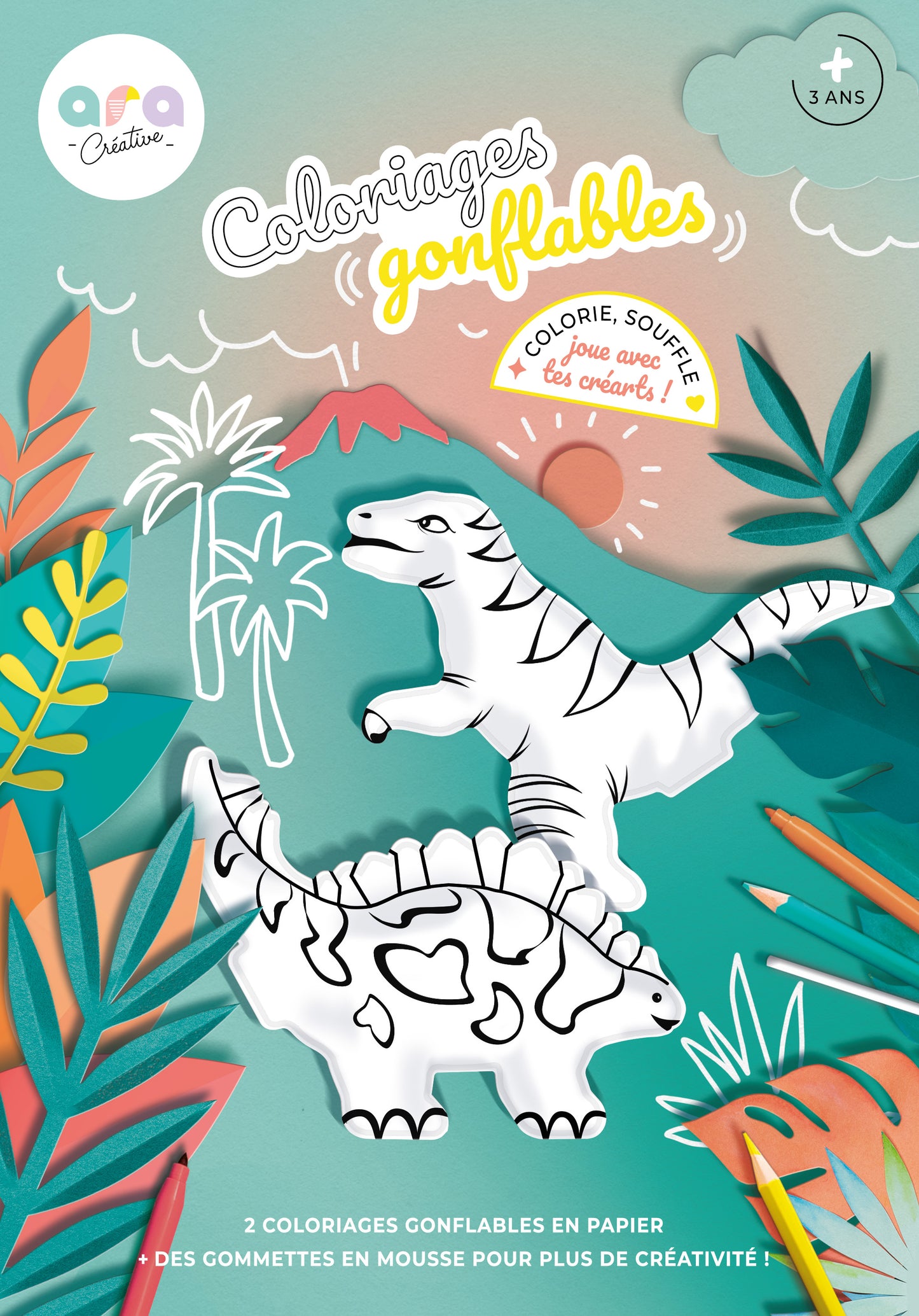 ARA Creative - Opblaasbare kleurplaat | Dino's