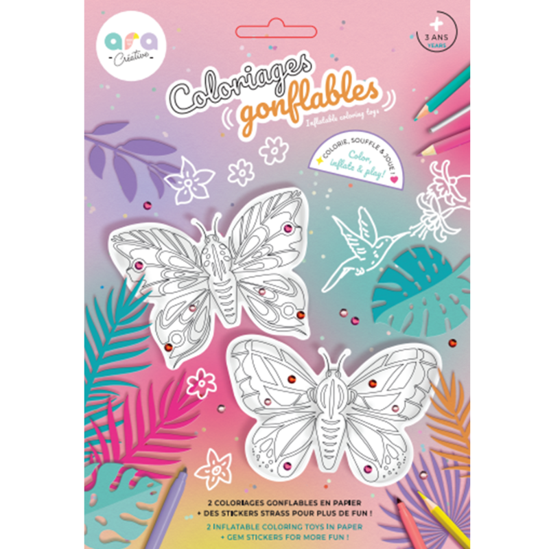 ARA Creative - Opblaasbare kleurplaat | Vlinders