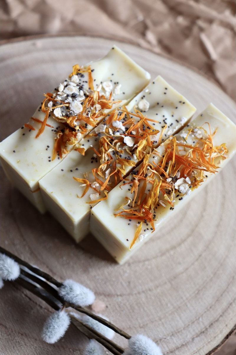 Natuurlijk zeep - Calendula (met kokosmelk, vegan en palmolievrij)