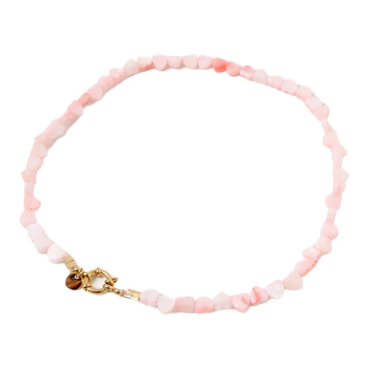 Shelly - Hartjes schelpenketting | Roze