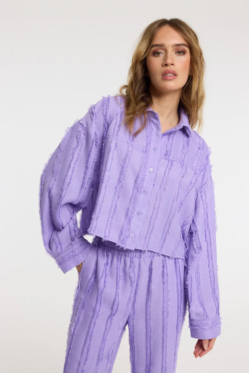 Refined Department - Lilac Oversized Cropped Blouse | SADEN BLOUSE