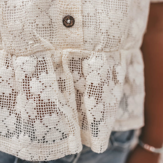 Your Wishes - Blouse Floral Lace | White Swan