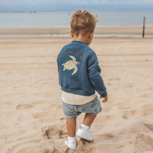 Your Wishes - Turtle Quilted Jacket | Ensign Blue