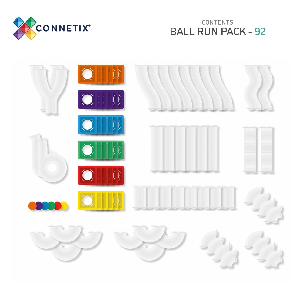 Connetix - Rainbow Ball Run Pack (92 stuks)