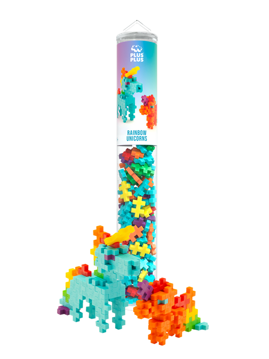 Plus Plus - Tube 100 stuks | Regenboog Eenhoorn (4372)