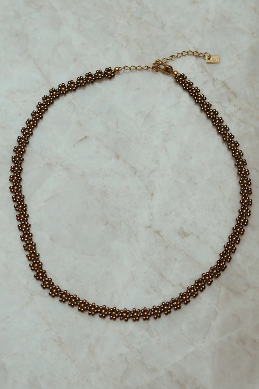 Issy Jewellery - Ketting | Brown Flower