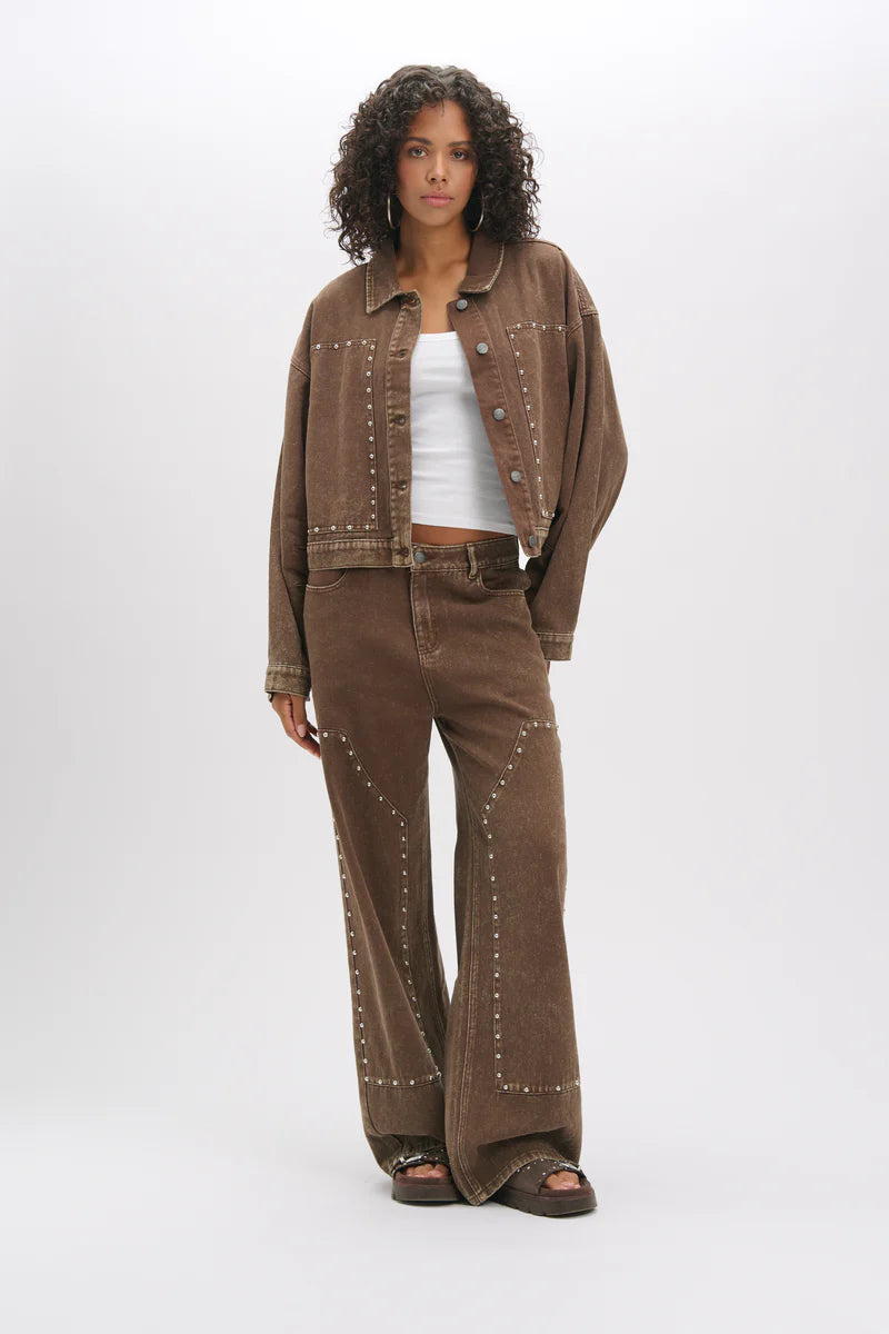 Refined Department - Oversized Brown Denim Jacket | HONNI JACKET