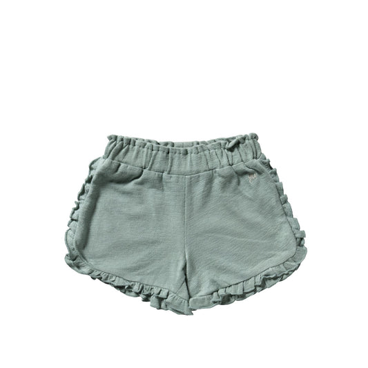 Your Wishes - Ruffle Shorts Textured Jersey | Ocean