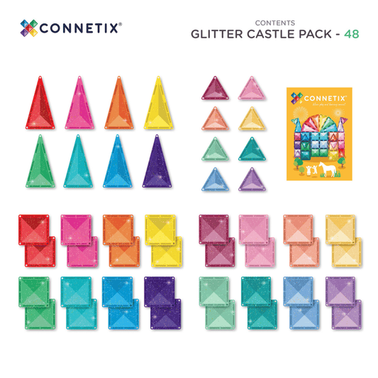 Connetix - Glitter Castle Pack (48 stuks)